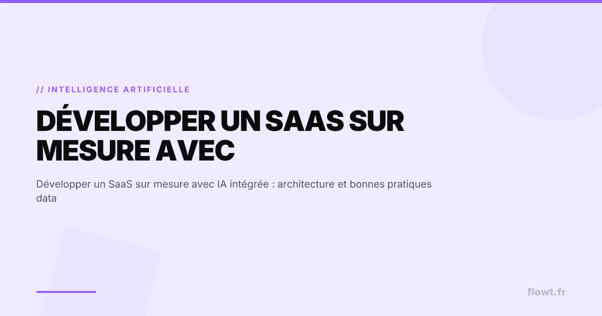 Développer un SaaS sur mesure avec IA intégrée : architecture et bonnes pratiques data