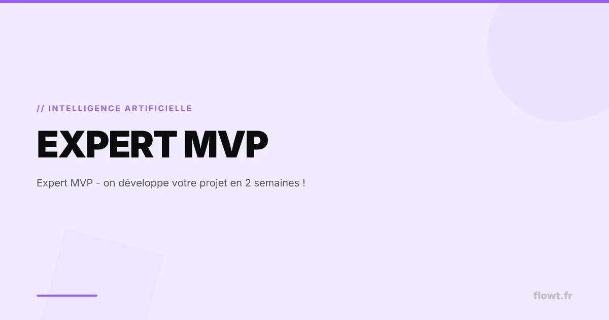 Expert MVP - on développe votre projet en 2 semaines !