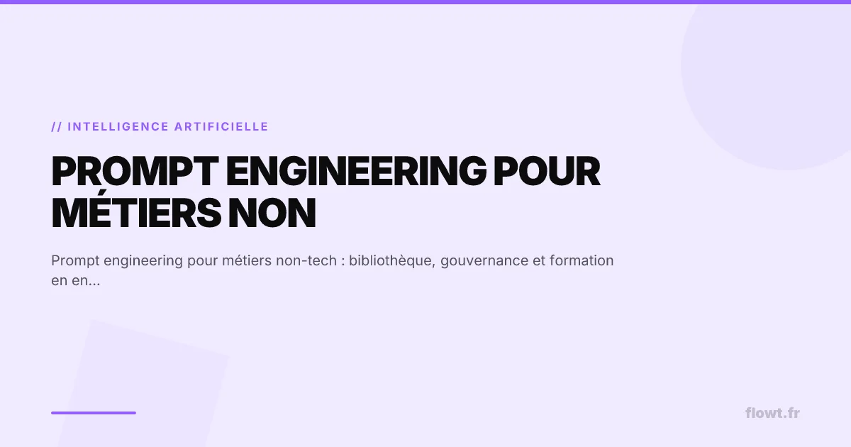 Prompt engineering non-tech : bibliothèque, gouvernance, formation